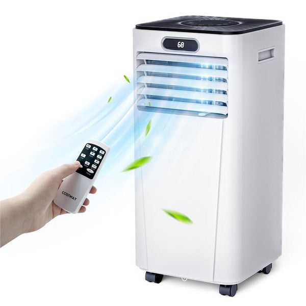 10000 BTU 4-in-1 Portable Air Conditioner with Dehumidifier and Fan Mode-White