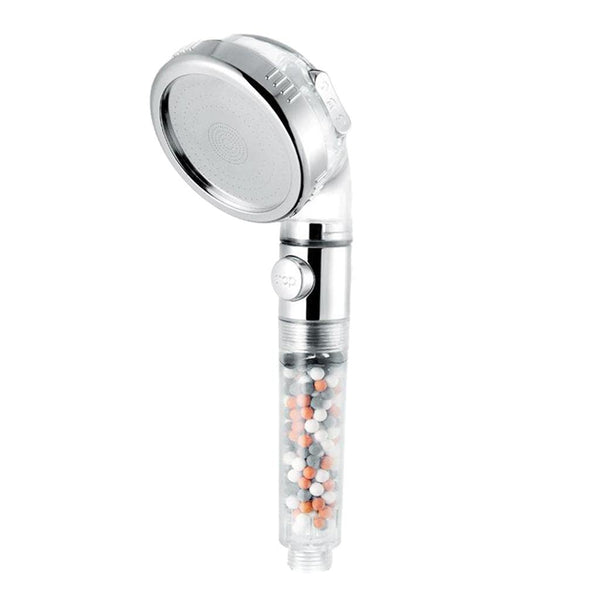 Hand Held Shower Head with Filter Beads 3 Settings Spray High-Pressure Shower Heads