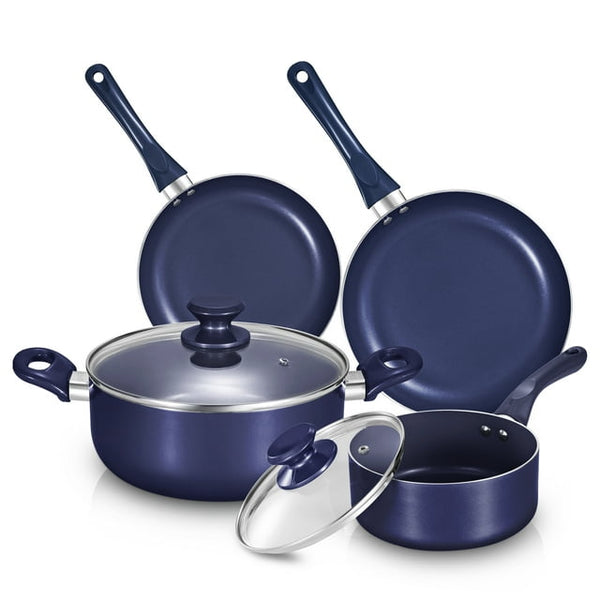 HONGGE 6-Piece Aluminum Nonstick Ceramic Cookware Set